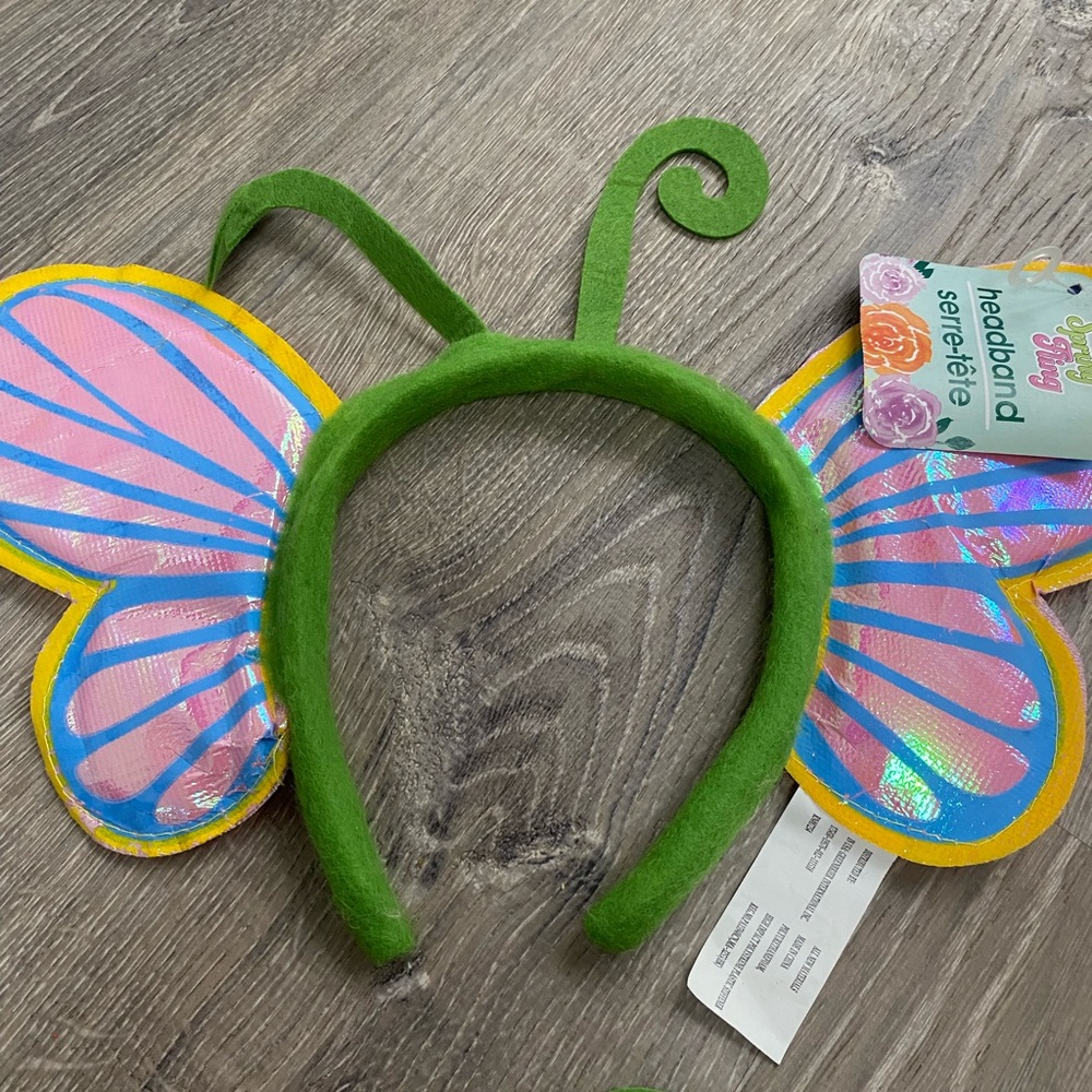 Shiny Holographic Halloween Rave Festival Butterfly Spring Headband